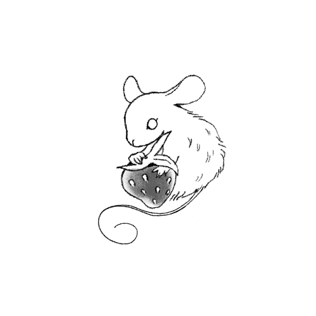 rat with strawberry
